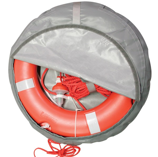 Rescue ring Solas approved light & garland with line in grey cover