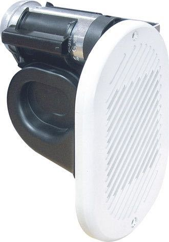 Electric horn 24V for installation, white