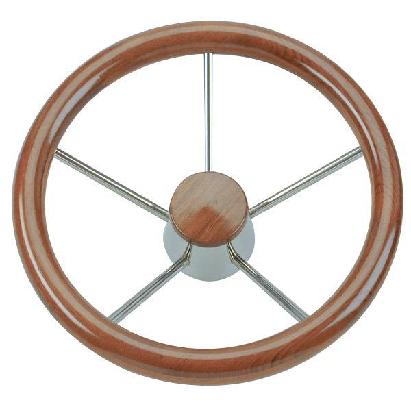 Steel steering wheel with wooden ring ø35cm