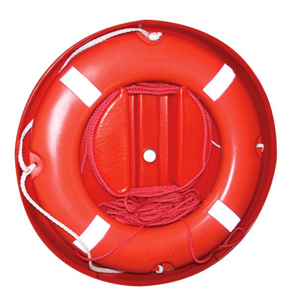 Lifebuoy with 30m float line in round container