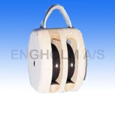 Wooden Block Dk M/Bjl 2sk 200mm 8" For 22mm Rope