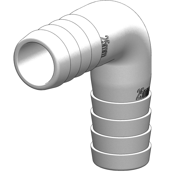 Trudesign Angle piece 90° 25mm white