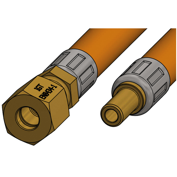 Gasschlauch 0,4m Enden: Ø8mm Rohr + 8mm Nippel Blister