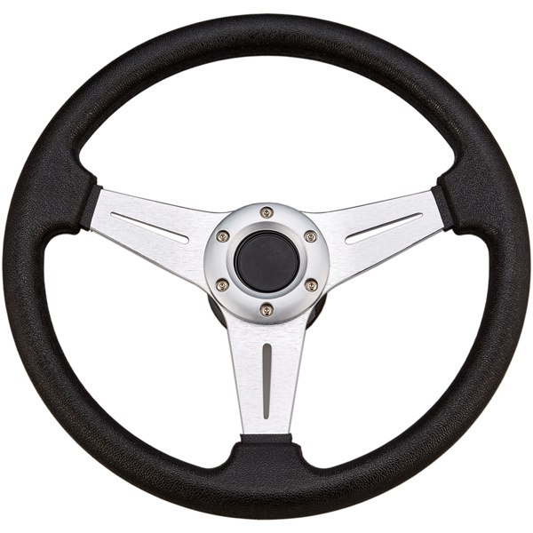 Sportlenkrad schwarz mit Aluminium, Ø38mm, mit 3/4" Standardnabe