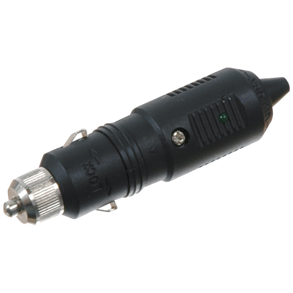 Handsteckdose mit LED-Diode, schwarzes Polycarbonat
