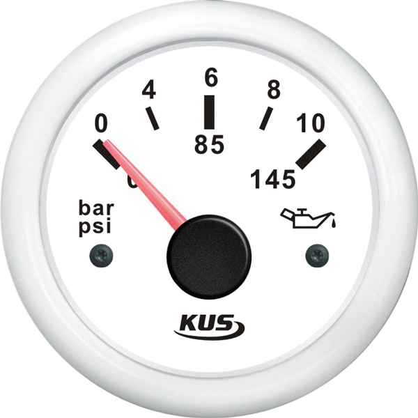 Kus Öldruck weiß 0-10bar, 10-184 & 240-33ohm, 12/24v
