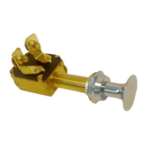 Træk/tryk-kontakt med krom-top on/off