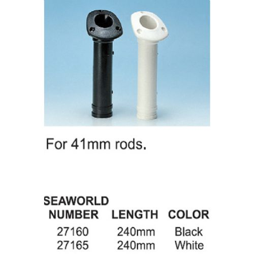 Rutenhalter aus schwarzem Kunststoff, versenkbar für Deckmontage