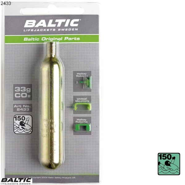 33g CO2-Flasche mit Clips - 33g