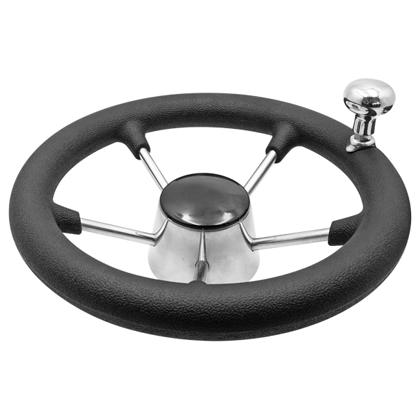 Stahllenkrad schwarz - Schnelldrehung ø28cm