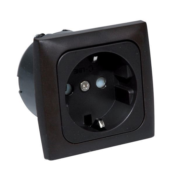 Einbausteckdose 220V komplett braun