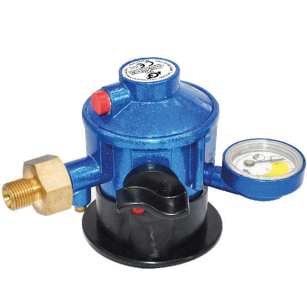 Gas regulator Jumpo click on with pressure gauge and 1/4" thread
