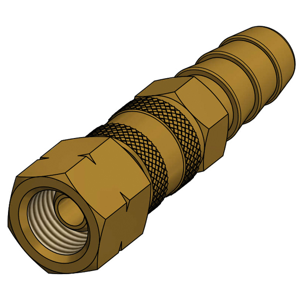 Gas-Schnellverbinder 1/4" Gewinde - Ø10mm Schlauchanschluss Blister