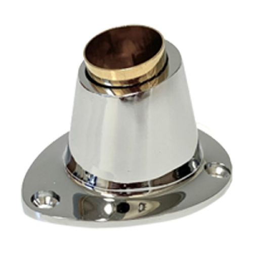 Flagfod forkromet messing oval Ø:22-25 mm