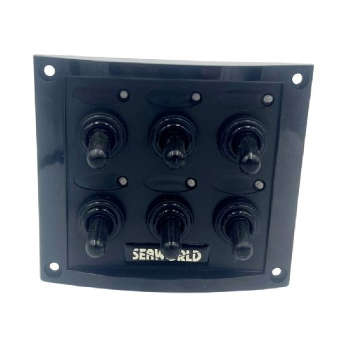 Stromlinienförmiges Schalterpanel mit 6 wasserfesten Schaltern