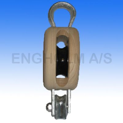 Træblok DK m/bjl+hsv 1sk 175mm 7" For 20mm tov