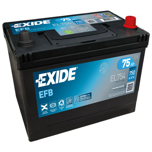 Exide Battery 75ah Dual EFB, reverse polarity
