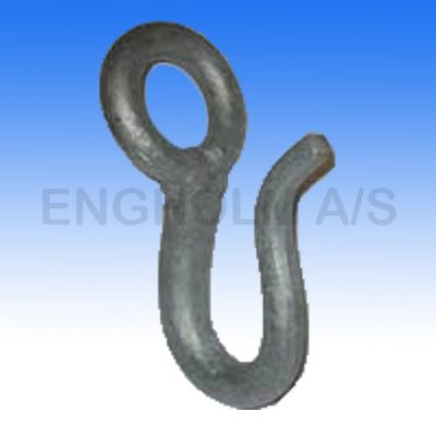 Hook glass f/wood block 5" L:120mm Eye Ø:28mm