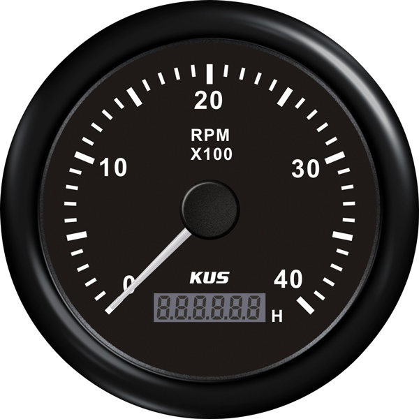 Kus Drehzahlmesser Diesel 0-4000 0,5-250 mit Std. schwarz 12/24V Ø