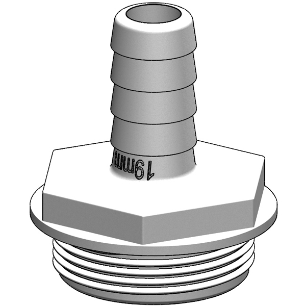 Trudesign Schlauchverbinder 1 1/2" 19mm weiß, für Y-Ventil