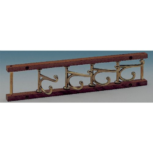 Garderobenständer mit Teakholzbeschlägen und 2 Messinghaken