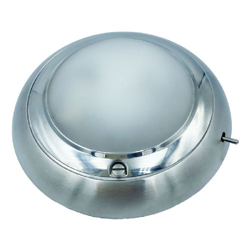 Deckenleuchte mit Edelstahlring Tag/Nacht Halogen