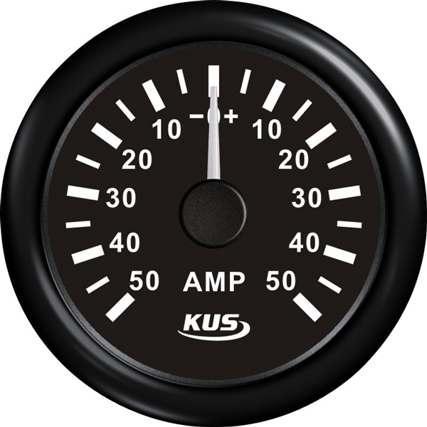 Kus Amperemeter schwarz, mit 50A Shunt 12/24V