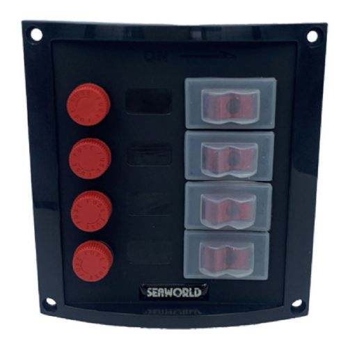 Schalttafel mit 4 Steckdosen 12V 37A Spritzwassergeschützt