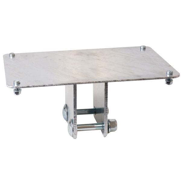 Battery box holder in galvanized steel for cages on trailers