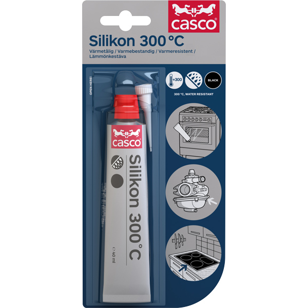 Casco Silikon 300°C schwarze Flüssigdichtung 40 ml.