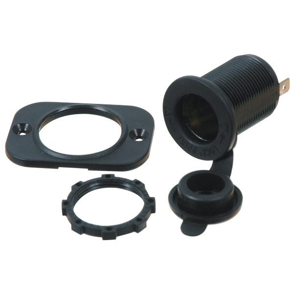 Socket recessed with round & square flange 12V20Amp
