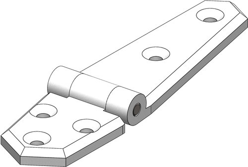 Trudesign hinge long white 134x35mm
