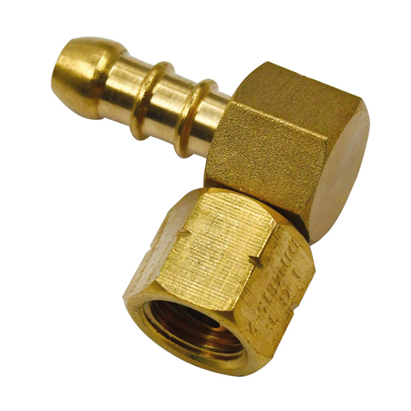 90° angled gas fitting internal ¼" to 8 mm spigot