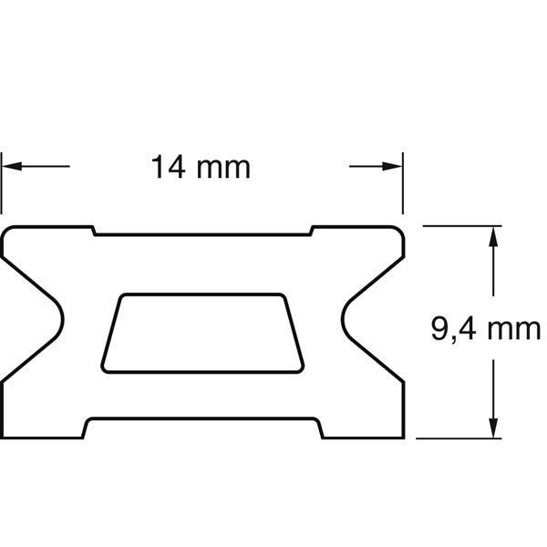 Ronstan Side rail 14mm 2m series 14