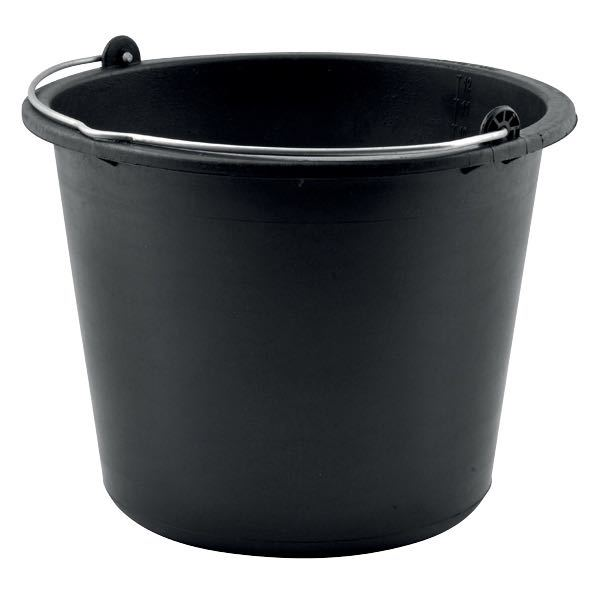 Plastic bucket 12ltr. black