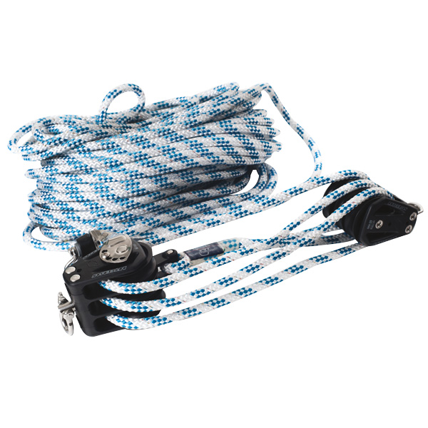 Rutgerson sheet system 6:1 60mm blocks, 35m spliced rope Ø10