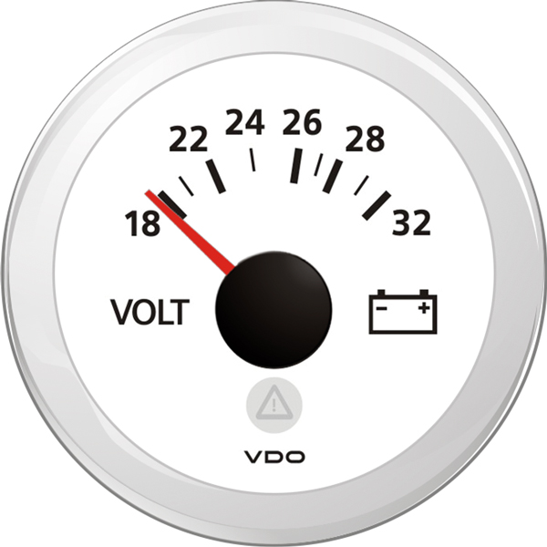 Vdo voltmeter 12v, white ø52mm