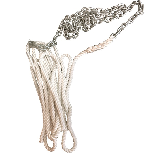 Ankertov ø14mm x 50m med kæde ø8mm x4,5m
