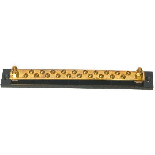Elektrischer Anschlussblock aus Messing +/- mit 20 Drähten