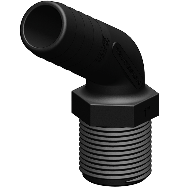Trudesign Schlauchverbinder 120° Composite schwarz 1" 25mm