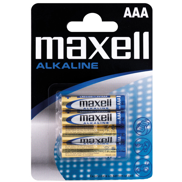 Maxell Alkaline AAA / LR 03 Batterien - 4 Stück