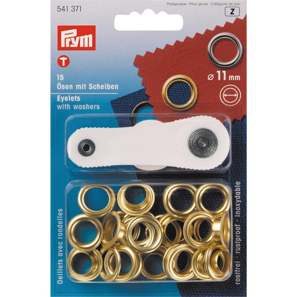 Messingösen 11mm innen 15Stk im Paket mit Werkzeug