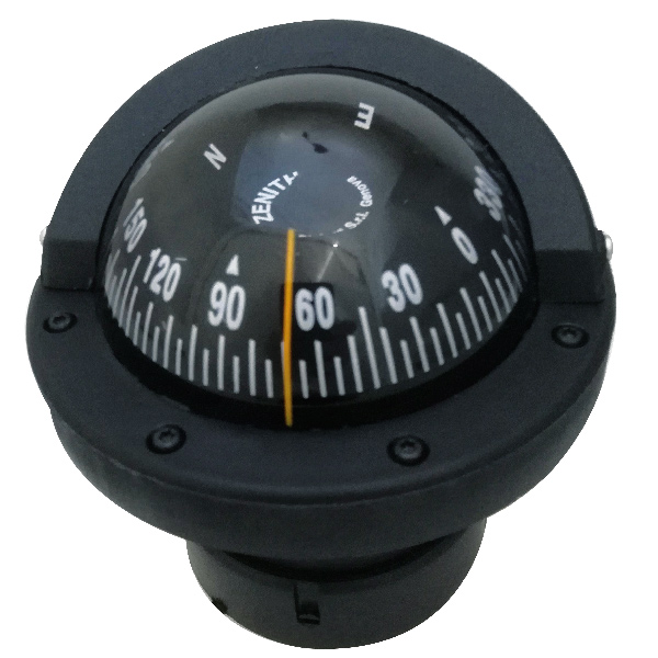 Riviera Kompass ZENITH BZ1 SLIM 80mm Bauform, schwarz, Front