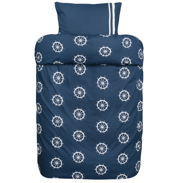 HĂžie maritim sengesĂŠt 140x200 navy/hvid