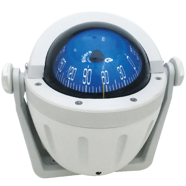 Riviera Kompass ZENITH BZ2 80mm mit Halterung, grau mit blauer Rose