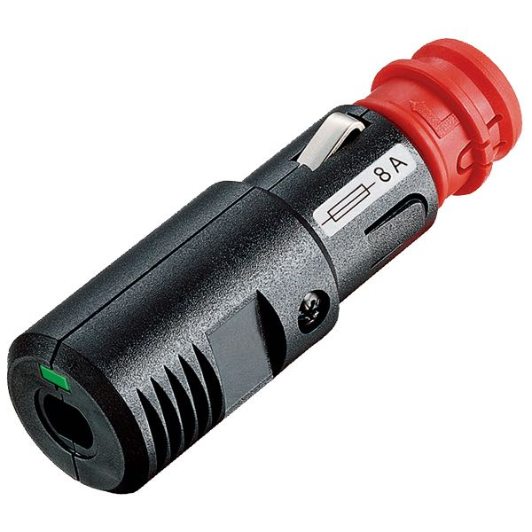 Universal plug 12/24V with 8Amp fuse & LED