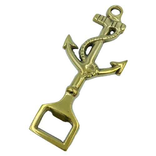 Flaschenöffner Messing poliert mit Anker *