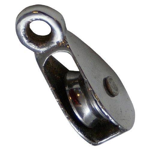 Block 1-piece chrome-plated w/fixed eye 25 mm