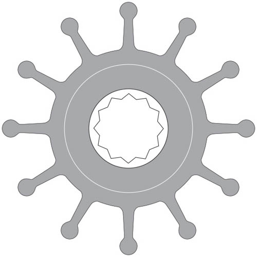 Johnson Impeller 09-1027B w. THREAD