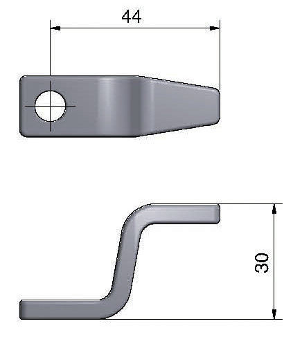 Roca bolt 2" floor fitting, short, high